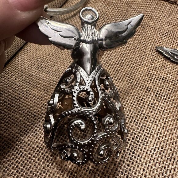 Lenox Metal Silver Tone Angels of HOPE LOVE PEACE Ornament 3" Beautiful 3-Piece - Picture 7 of 8